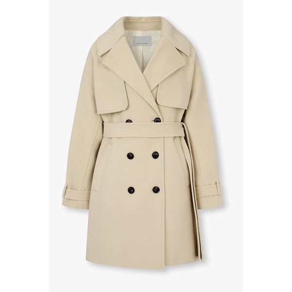 울 블렌드 하프 트렌치 코트 7125416502109