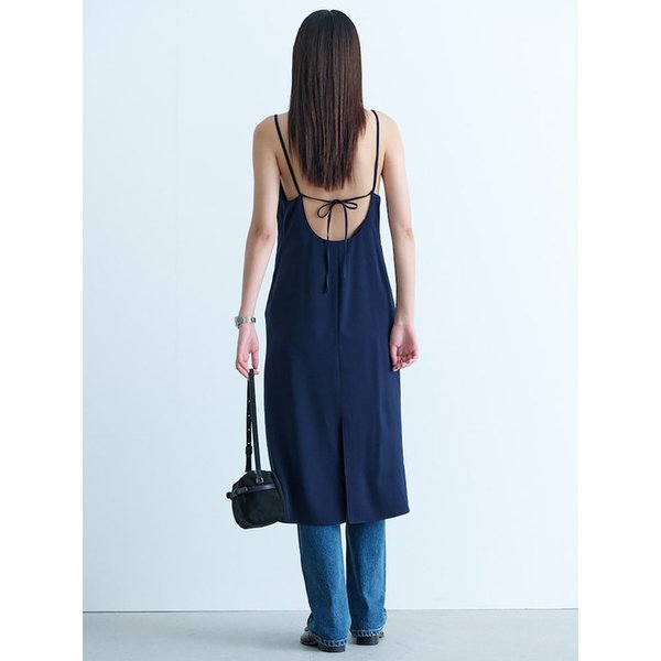 Back Detail Layered Slip Dress  Navy (KE4871M03R)