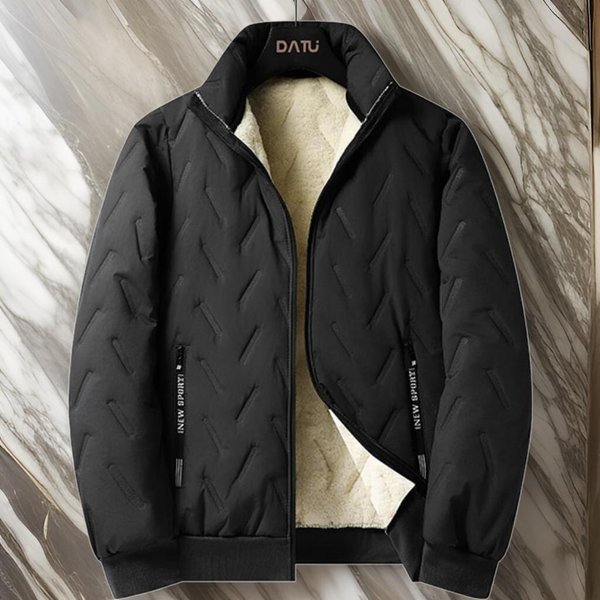[옷자락] 남자 털안감 집업 사선 보온 빅사이즈 패턴 점퍼