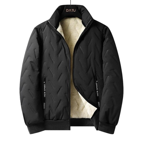 [옷자락] 남자 털안감 집업 사선 보온 빅사이즈 패턴 점퍼