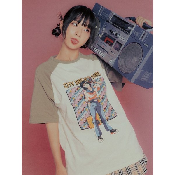 나무13 래글런 티셔츠 (카키)