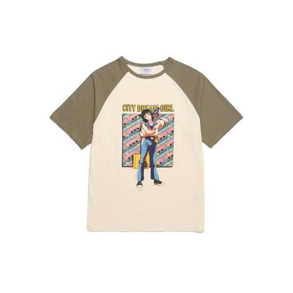 나무13 래글런 티셔츠 (카키)