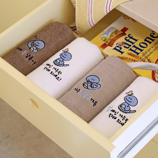 푸른 뱀자수150g 세면타올 5매