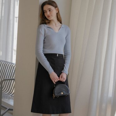 틸아이다이 Lora v-neck cotton modal knit_Sky blue