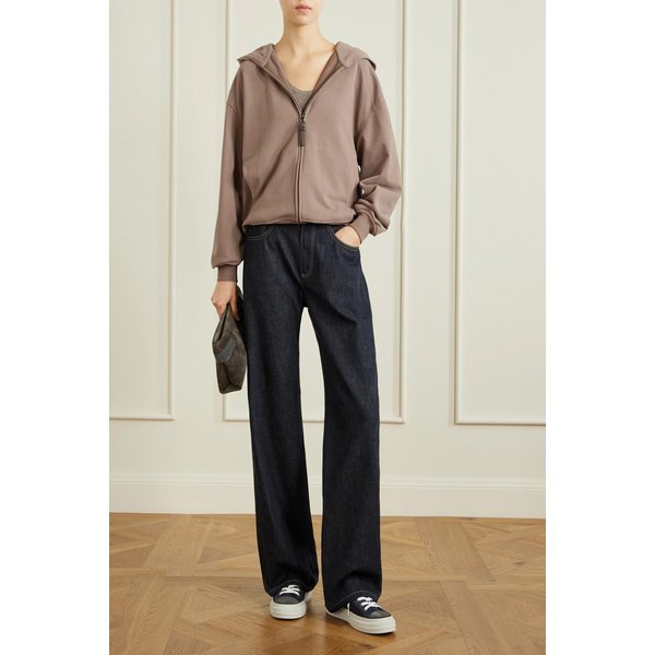 브루넬로쿠치넬리 비드 장식 코튼 저지 집업 후드 티셔츠 46376663163006439