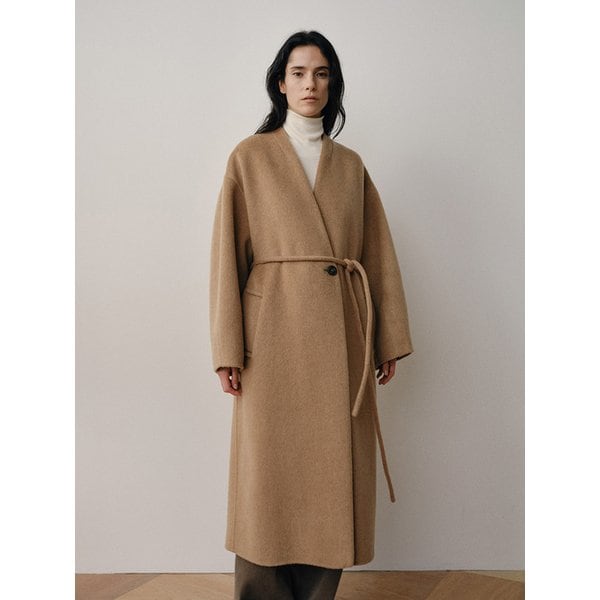 TVF CASHMERE COLLARLESS DOUBLE COAT [HAND MADE]_2COLORS
