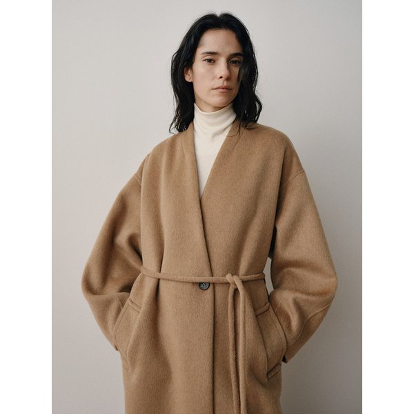 TVF CASHMERE COLLARLESS DOUBLE COAT [HAND MADE]_2COLORS
