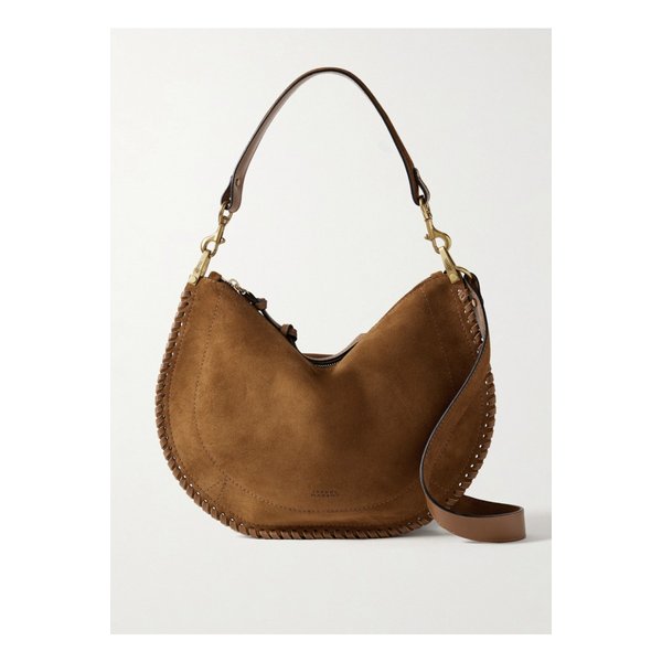 오스칸 소프트 지퍼 트리밍 스웨이드 숄더 백 탠 브라운 1647597349483268