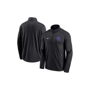 3805541 Nike Mens Black Colorado Rockies Diamond Icon Pacer Performance Quarter-Zip Windbr