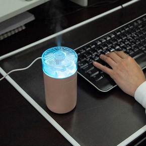 초음파식 미니 USB 가습기 / 무드등 핑크솔트 CYCWH4000