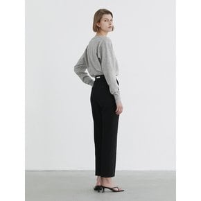 Straight slim slacks slim slacks / Black