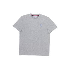 [U.S. POLO ASSN.]  멜란지그레이 면혼방 반팔 라운드 티셔츠 남성