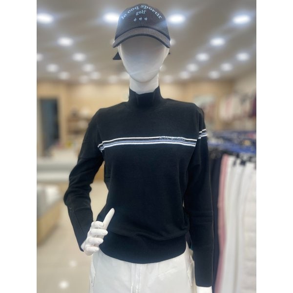 [여주점] 여성 배색포인트 하이넥 방풍 스웨터  GO422LKPO1 BLCK