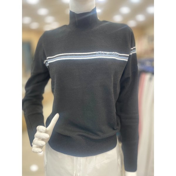 [여주점] 여성 배색포인트 하이넥 방풍 스웨터  GO422LKPO1 BLCK