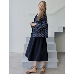Leaf Pattern Navy Robe Jacket - NAVY
