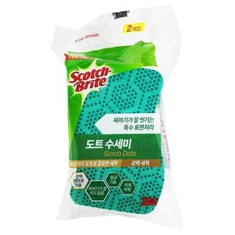 제이큐 도트 수세미 설거지 찌든때 강력세척 제거 3M 2P X ( 2매입 )