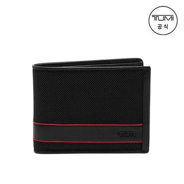 TUMI [TUMI KOREA] 알파 더블 빌폴드 반지갑 블랙 레드_01192233DRED2