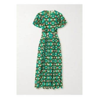 다이앤본퍼스텐버그 데이먼 벨티드 러플 프린트 미디 원피스 1647597331765884