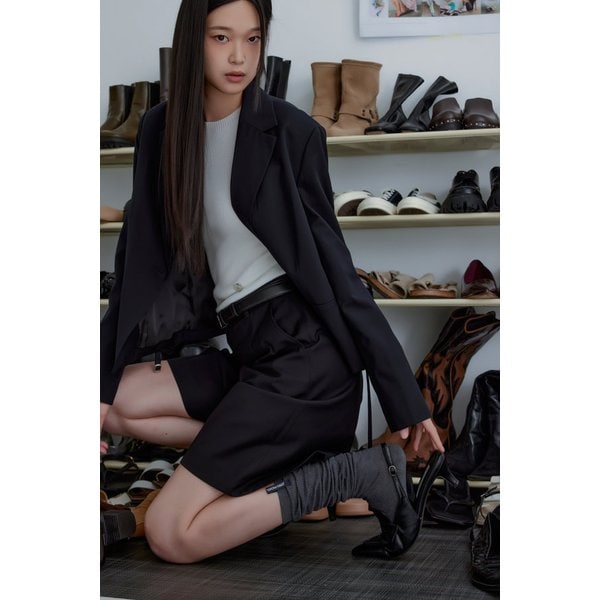 원 턱 플리츠 버뮤다 팬츠 7155430006199