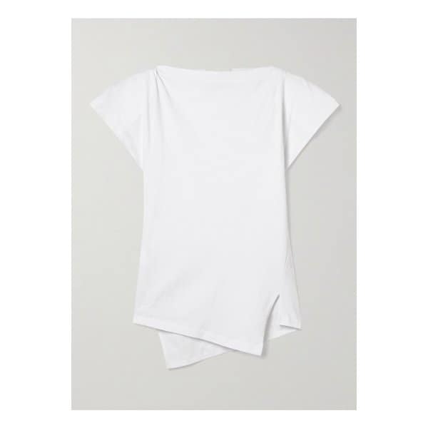 세바니 비대칭 코튼 저지 티셔츠 화이트 46376663162889945