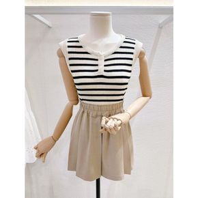 헨리넥 스트라이프 민소매풀오버 (AS7XG26B)[35965724]