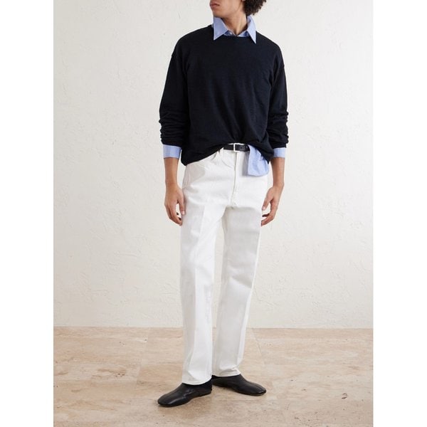 엠에프펜 코튼 리넨 블렌드 크롭 스웨터 46376663162965567