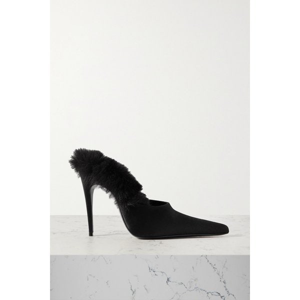 마그다부트림 인조 퍼 안감 새틴 뮬 블랙 1647597315143852