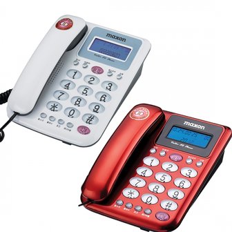 맥슨 발신자표시 유선전화기 MS-590 레드/화이트