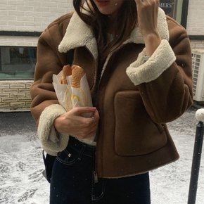 자이로 뽀글이 양털 무스탕 자켓_W4330