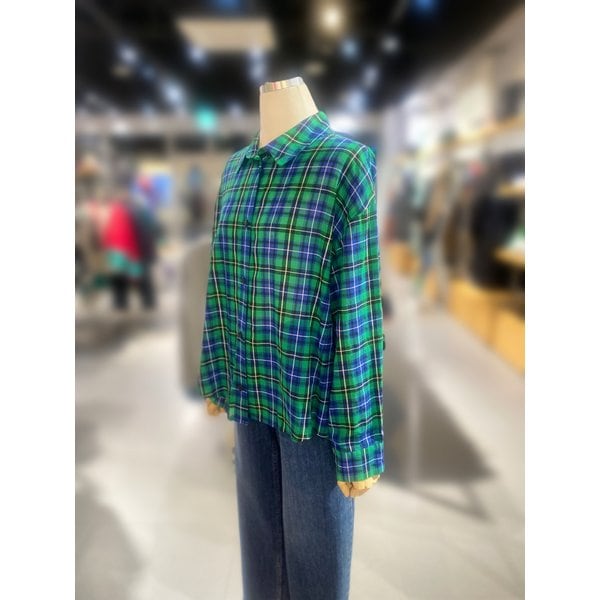 [여주점] 시스루 체크 블라우스 (BABLF1511)