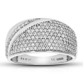 5390259 Vir Jewels 3/4 cttw Round Cut Lab Grown Diamond Wedding Band 148 Stones .925 Sterl