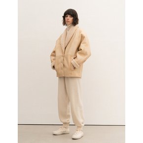 shawl collar shearing jacket (beige)