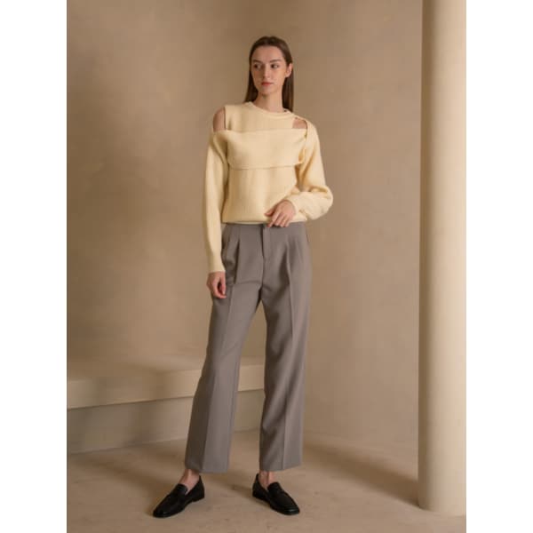 WED Field relaxed fit two-tuck trousers_gray