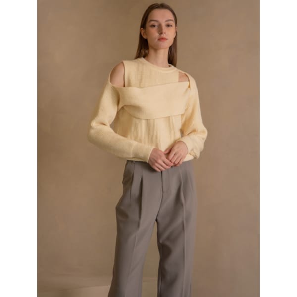 WED Field relaxed fit two-tuck trousers_gray