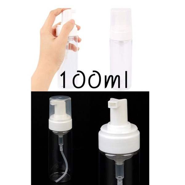 확대된 대표 투명 거품 플라스틱 공병 100ml X2개 클렌징 클린징