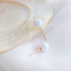14k 8mm 합성오팔 귀걸이 OPPE0201