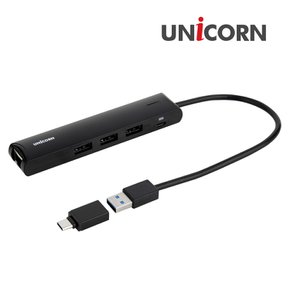 TH-310LAN 기가 유선랜카드 USB 3.2 허브 3포트 (A타입+C타입 포트지원)