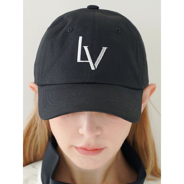 LOGO POINT OVER-FIT BALL CAP_BLACK