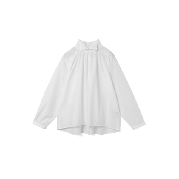 스탠드 칼라 게더 셔츠 MZ25A3FRH0590