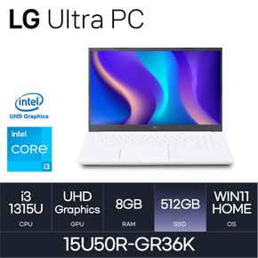 LG전자 울트라PC 15U50R-GR36K (WIN11 HOME/SSD 512GB/RAM 8GB) HMC