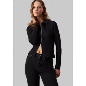 4734946 Calvin Klein ZIPPER LONGSLEEVE MILANO - Cardigan ck black