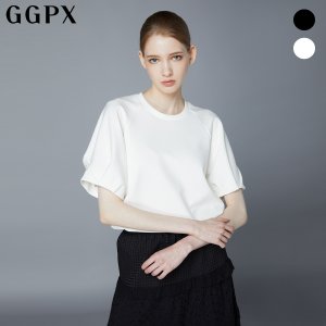 GGPX 벌룬 핀턱 소매 래글런 반팔 티셔츠 (GO4TS029F)