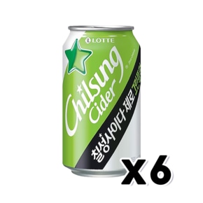 칠성사이다 제로 그린플럼 매실맛 탄산캔음료 355ml x 6개