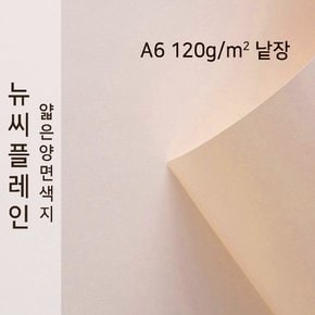종이문화 뉴씨플레인 얇은 양면색상지 120g A6 No.08 연분홍색 낱장 1매 색지