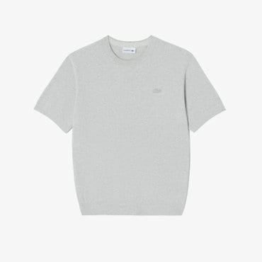 라코스테 (남성)솔리드 반팔 크루넥 스웨터(AH224E-55G CCA)멜란지그레이