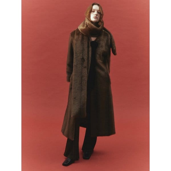 HAZEL LONG FAUX FUR COAT_BROWN