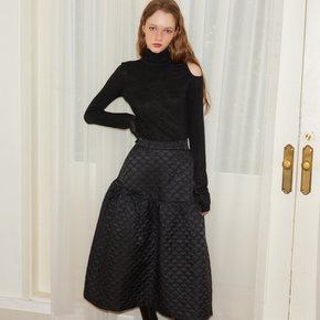 Ribbon Quilting Skirt Black