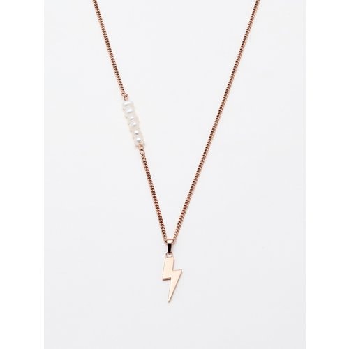 Duality Lightning Necklace RG & White Pearl JDN21RW001M