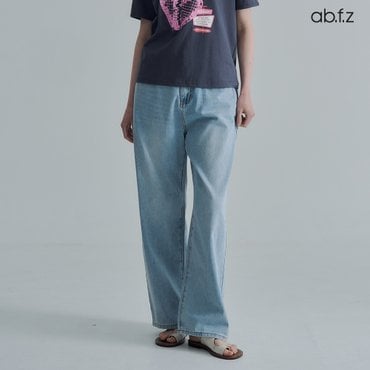 ab.f.z [ab.f.z/신상] 뒷밴딩 원버튼 와이드 데님 팬츠 (AFZ5ME31A)