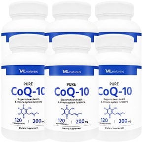 2024 신제품 6병 마이라이프 내추럴스 퓨어 코큐텐 200mg 120 야채캡슐